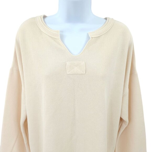 Cream Pullover Top Sweater Women XL NWT Cuffed Long Sleeve Casual Knit Merokeet - Picture 4 of 13